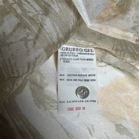 Giorgio Armani Silk Blend Le Collezioni Flowy Blouse Womens Large Beige Peach - Picture 5 of 8